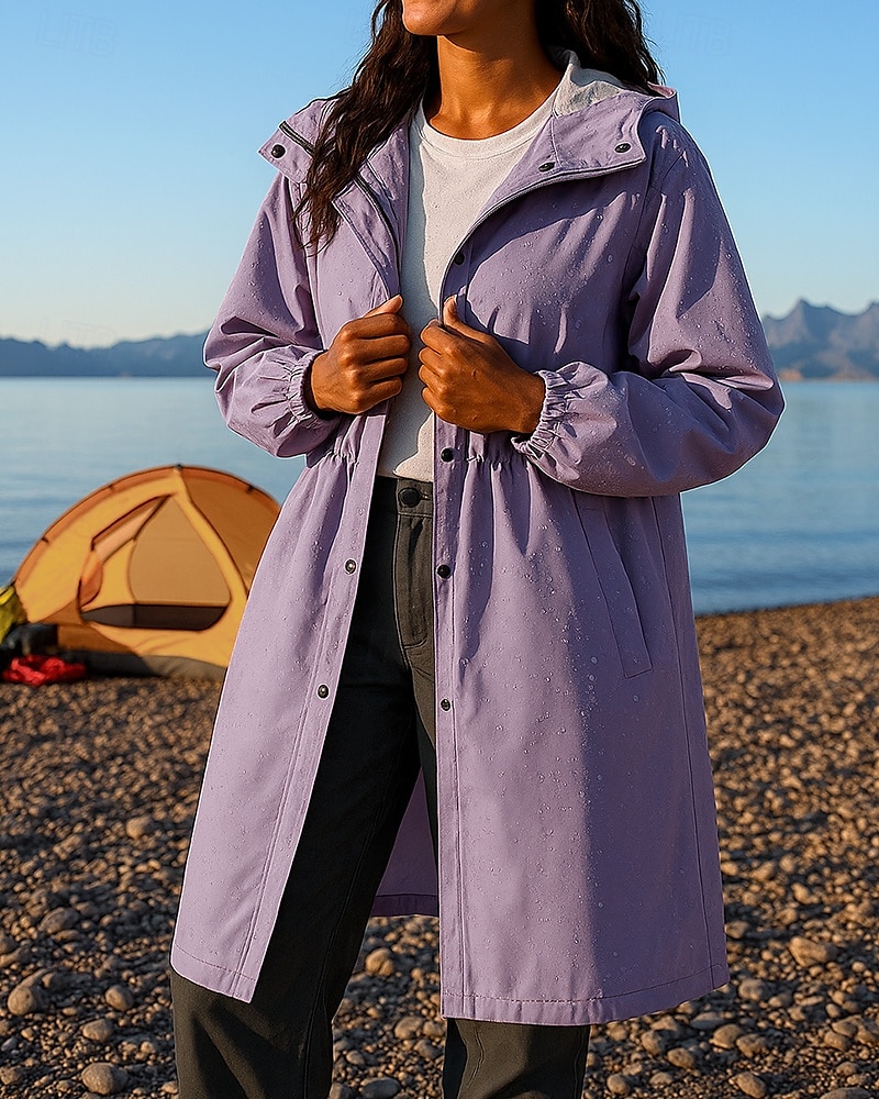 Damen Regenmantel Außen Wasserdicht Winddicht Wanderoutfits Wanderbekleidung Winter Herbst Oberteil Camping / Wandern / Höhlenforschung Laufen Einfarbig Rosa Blau Purpur 2025 - $28.99 –P3