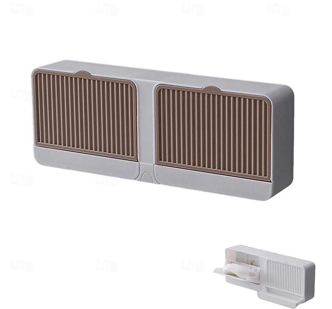 Wall-Mounted Soap Holder Dust-Proof Adhesive Bar Soap Dish with Hooks Plastic Soaps Box Tray for Bathrooms, Showers and Kitchens 2025 - $7.49 –P11