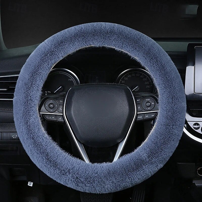 Universellt plyschrattskydd för bilar, mjukt och elastiskt, fluffigt, fuskpäls i konstläder, varmt vintergrepp för interiören, för kvinnor och flickor 2025 - $11.99 –P13