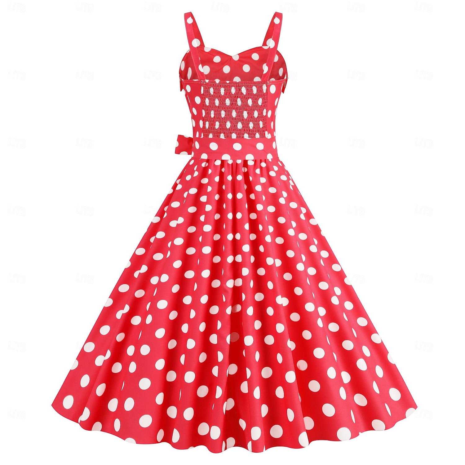 Retro 50. léta Rockabilly Polední Šaty Houpací šaty Flare šaty S páskem Popruh na špagety Puntíkované A-Linie Dámské Karneval Denní nošení Čajový dýchánek Retro tematická párty Dospělí Šaty Jaro léto 2025 - $24.99 –P17