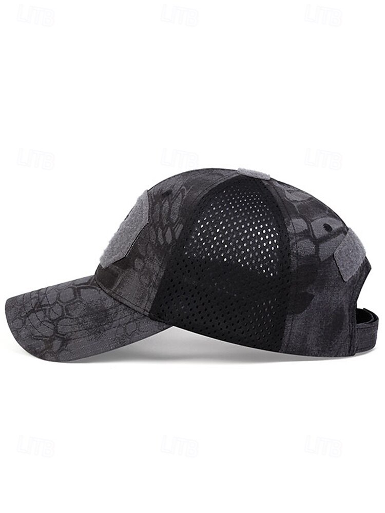 Taktische Baseballkappe mit Totenkopf-Stickerei für Herren – verstellbare Netzrückseite, Camouflage-Stil, lässige Outdoor-Sportmütze für Halloween-Partys und den Alltag 2025 - $11.99 –P5