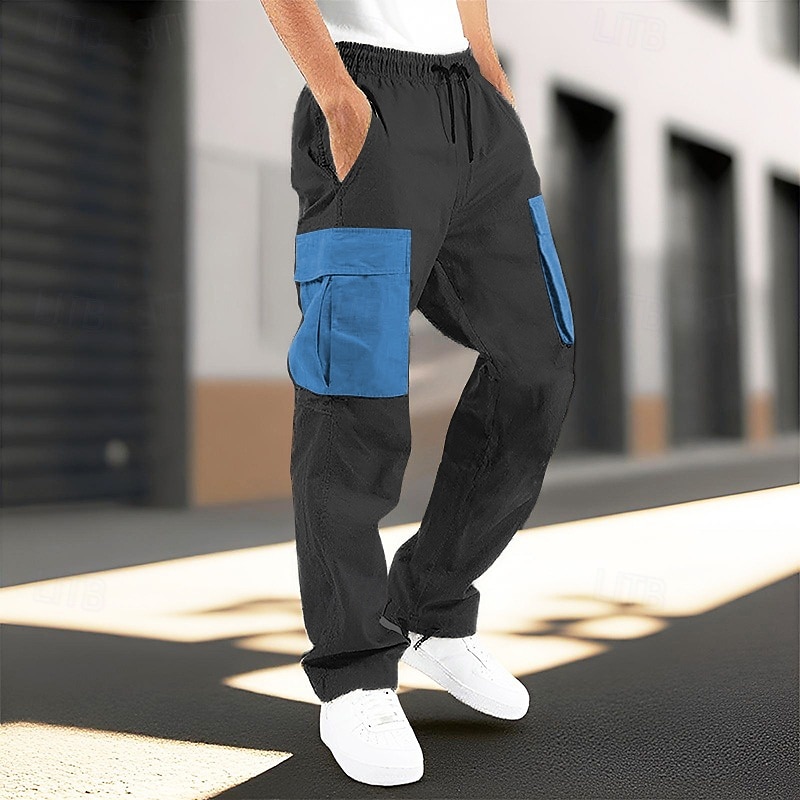 Voor heren Cargohosen Broek Elastische taille Trekkoord Meerdere zakken Kleurenblok Draagbaar Buiten Dagelijks Kamperen&Wandelen Modieus Klassiek Wit Wijn 2025 - $24.99 –P5