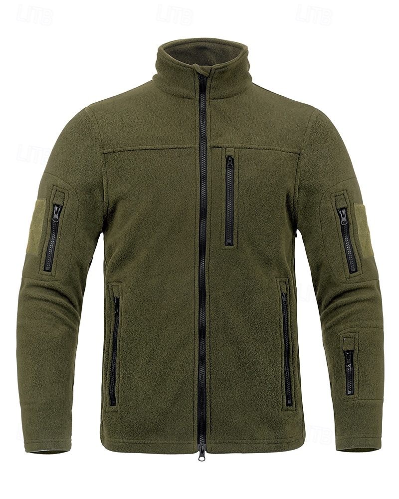 Herr Fleece-jacka Utomhus Termisk Varm Vandringskläder Vandringskläder Vinter Höst Överdelar Camping / vandring / grottforskning Löpning Svart Armégrön Grå 2025 - $27.99 –P5