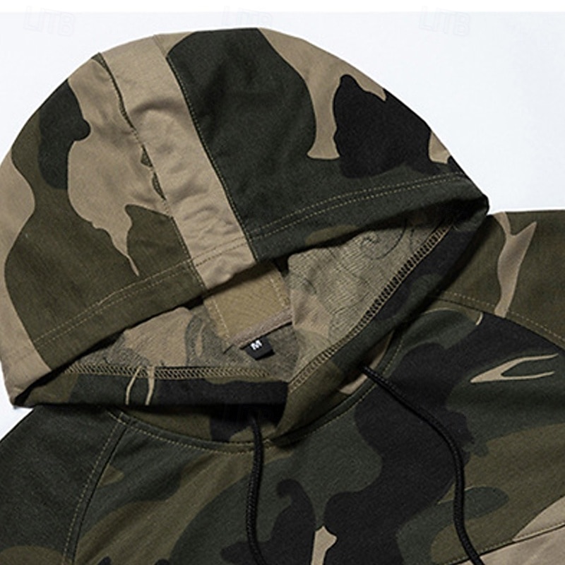Herre Hattetrøje Joggedress sweatsuit Militærgrønn Kakifarget Med hette Kamuflasje Farge 2 deler Sport & Utendørs Daglig Ferie Polyester Gatemote Grunnleggende Fritid Vår Høst Klær Gensere Gensere 2025 - $46.99 –P6