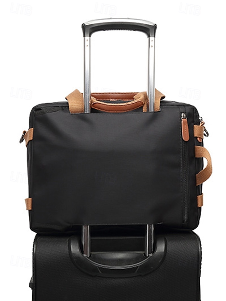 Vanntett multifunksjonell laptop-ryggsekk for menn - forretningsreiseveske i vintage-stil, skulderveske med justerbar stropp, med trillekoffert, perfekt for jobb, høyskole og korte reiser 2026 - $69.99 –P5