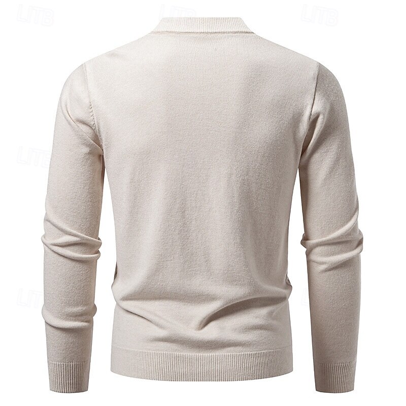 Men's Cardigan Sweater Cropped  Sweater Knit Sweater Ribbed Knit Regular Tops Buttons Jacquard Plain V Neck Fashion Classic Vacation Daily Wear Clothing Apparel Fall Winter Black Navy Blue S M L 2025 - $23.99 –P3