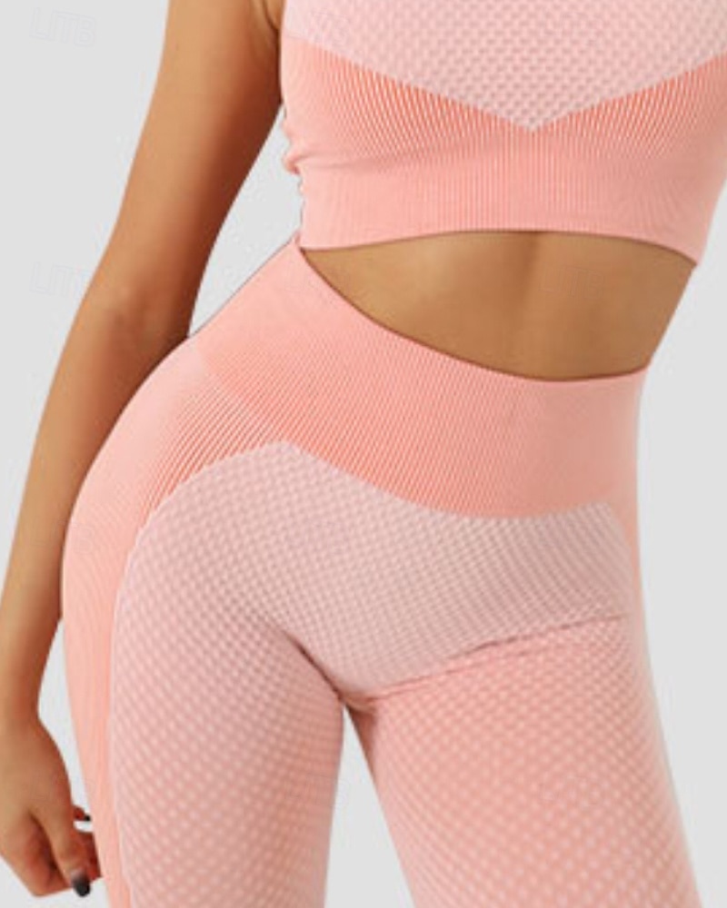 Mujer 2 Piezas Conjunto deportivo de yoga Conjuntos para estar en casa Otoño Retazos Bloque de color Trajes de Yoga Ejercito verde Negro Entrenamiento de gimnasio Alta cintura Secado rápido Eslático 2025 - $35.99 –P13