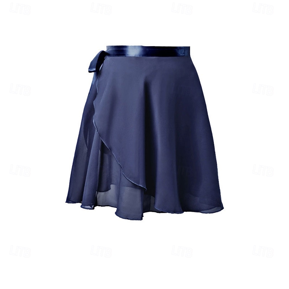Volwassen balletdansrok, elastische taille chiffon halve rok met lintstrik, ideaal voor de training &balletopleiding 2025 - $19.49 –P6