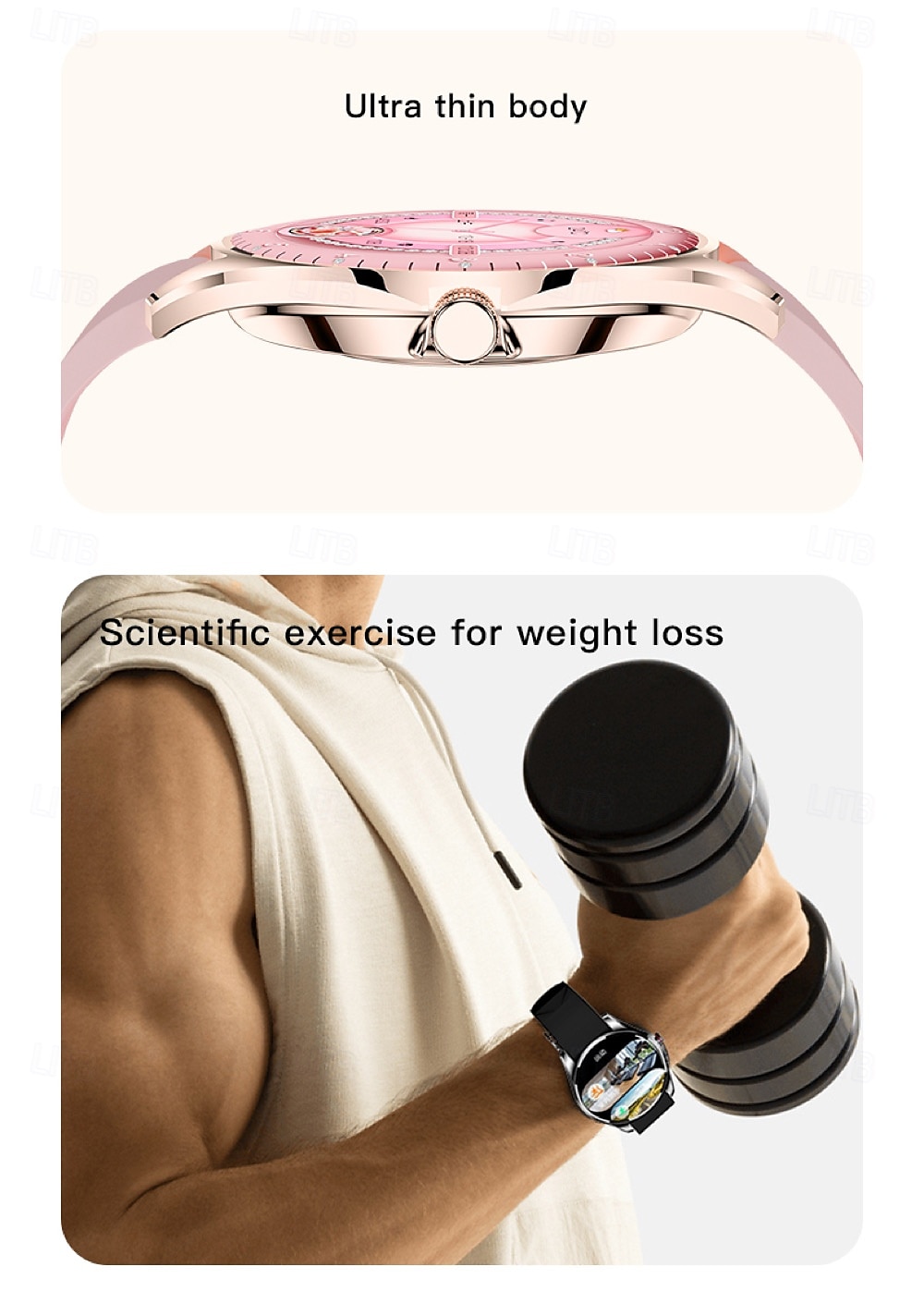V36 Smartklokke 1.5 tommers Smart armbånd Smartwatch blåtann Skritteller Samtalepåminnelse Aktivitetsmonitor Kompatibel med Android iOS Dame Lang ventetid Vanntett Mediakontroll IP65 22mm Urkasse 2025 - $43.99 –P2