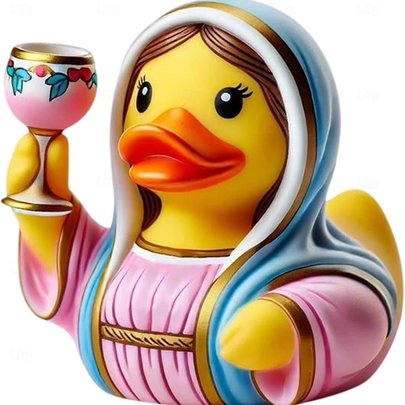 Figura de pato de Jesús María, estatua de pato de resina, regalo de decoración religiosa para el hogar, divertida escultura de pato de goma católico para escritorio, estante o exhibición de mesa. 2026 - $17.99 –P4