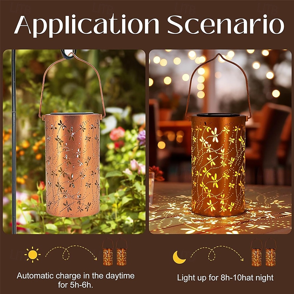 Dragonfly Outdoor Solar Lanterns Garden Waterproof Metal Hanging Decor Lights for Patio Yard Pathway Lawn Front Porch Birthday Gardening Gifts for Women Mom Grandma 2026 - $23.99 –P4