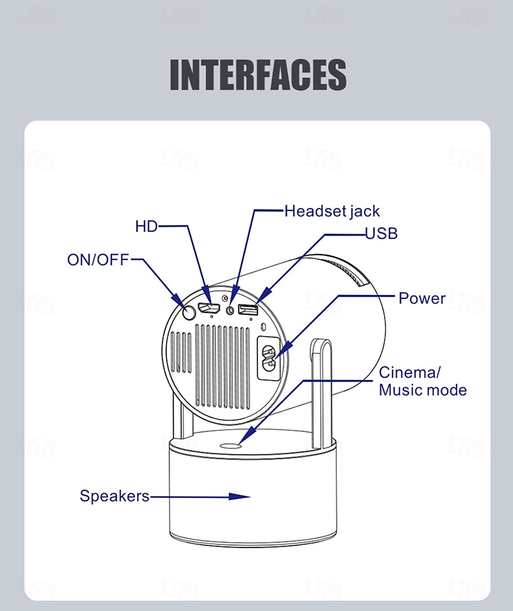 HY-300PRO-KTV 20W Speaker Projector with Wireless Microphone 4K Android 11 Dual Wifi6 BT5.0 1080P 1280 * 720P Home Theater Outdoor Projector for Early Childhood Education Video Conferencing Online T 2025 - $122.99 –P10