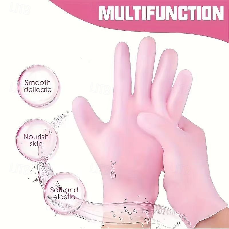 2 Pairs Silicone Moisturizing Gloves and Socks Set, Soft Spa Hand and Foot Care for Dry Cracked Skin, Reusable Hydrating Treatment, One Size Fits Most 2026 - $16.49 –P2