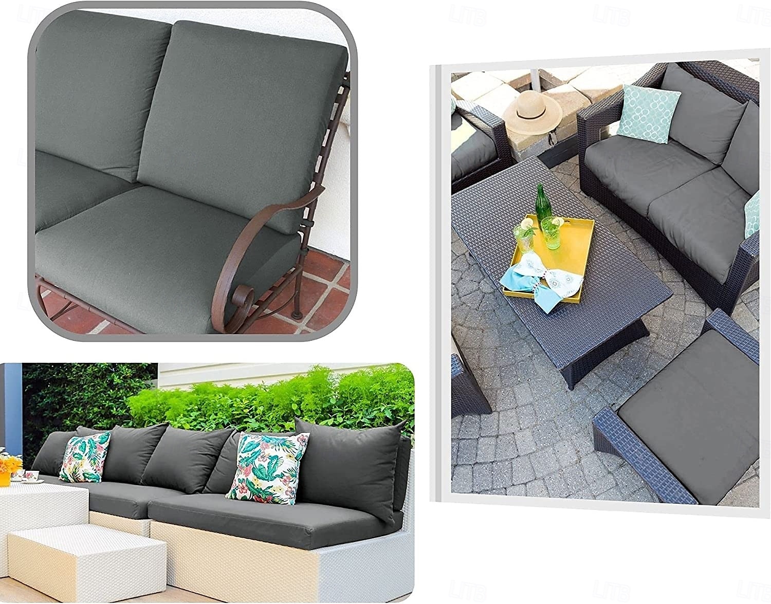 غطاء وسادة المقعد لون الصلبة مصبوغ بخيط الغزل بوليستر الأغلفة 2025 - $120.99 –P4