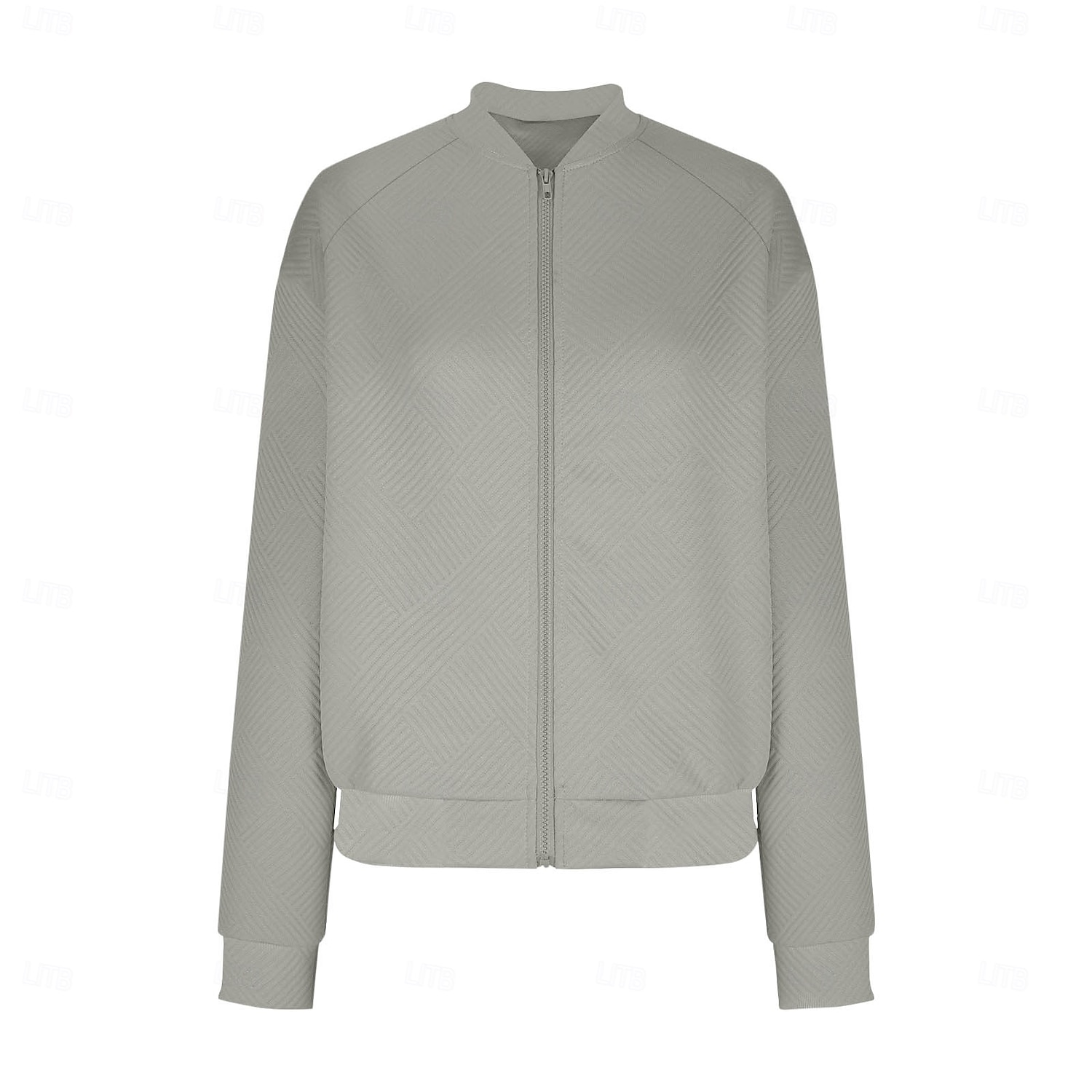 Women's Casual Jacket Sport Jacket Textured Jackets Office / Career Daily Wear Going out Fall Regular Coat Stand Collar Regular Fit Warm Vintage Style Lady Casual Jacket Long Sleeve non-printing 2025 - $26.99 –P18