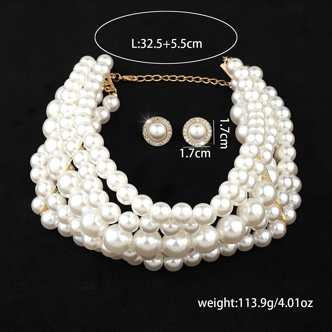 Conjuntos de joyas nupciales, 1 juego de pendientes de aleación de perlas de imitación, collar, elegante conjunto de joyas artísticas sencillas para mujer para bodas, cumpleaños y vacaciones. 2025 - $28.99 –P4