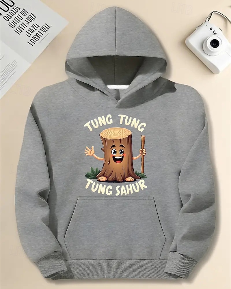 Manches longues pour garçons, motif italien Brain Rot Element Tung Tung Tung Sahur, imprimé printemps-automne, mode streetwear, enfants de 4 à 12 ans, capuche, extérieur, décontracté, quotidien, coupe de 2025 ? $18.99 –P3