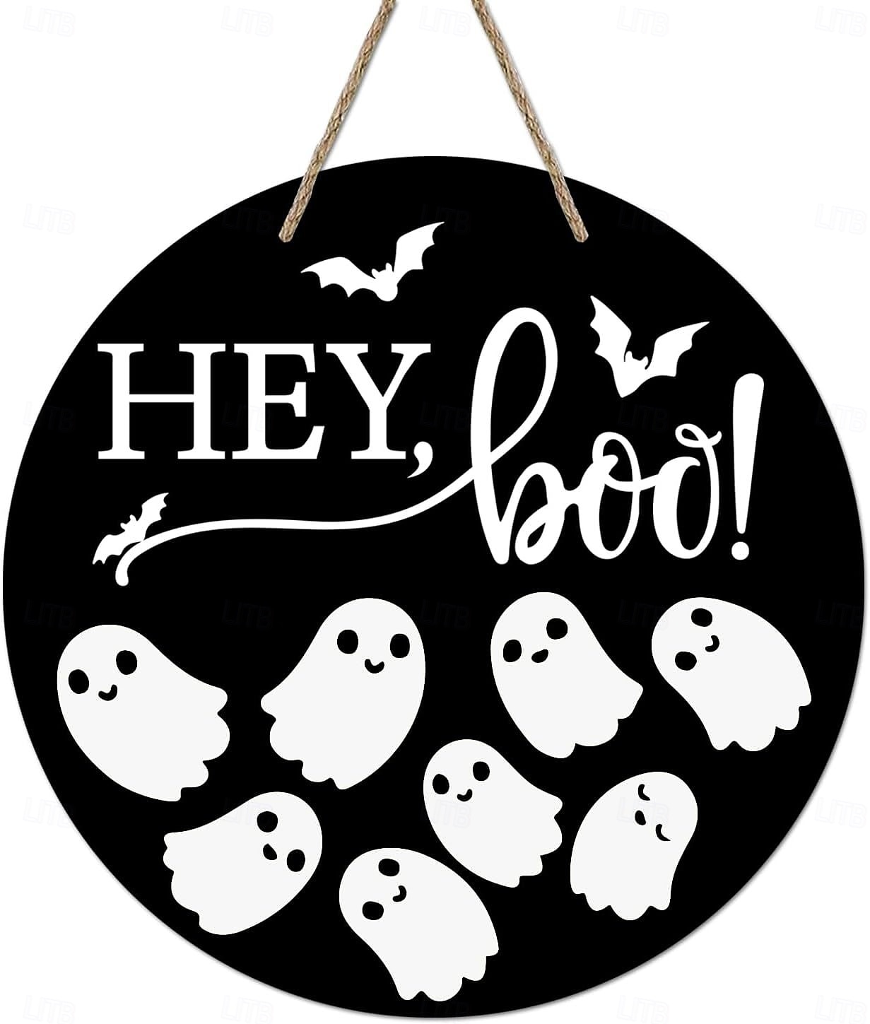 halloweeni fa üdvözlő ajtótábla, szellem, kísérteties bejárati ajtóra függő fali tábla, kültéri veranda, otthoni parti dekorációs koszorú 2025 - $13.99 –P4