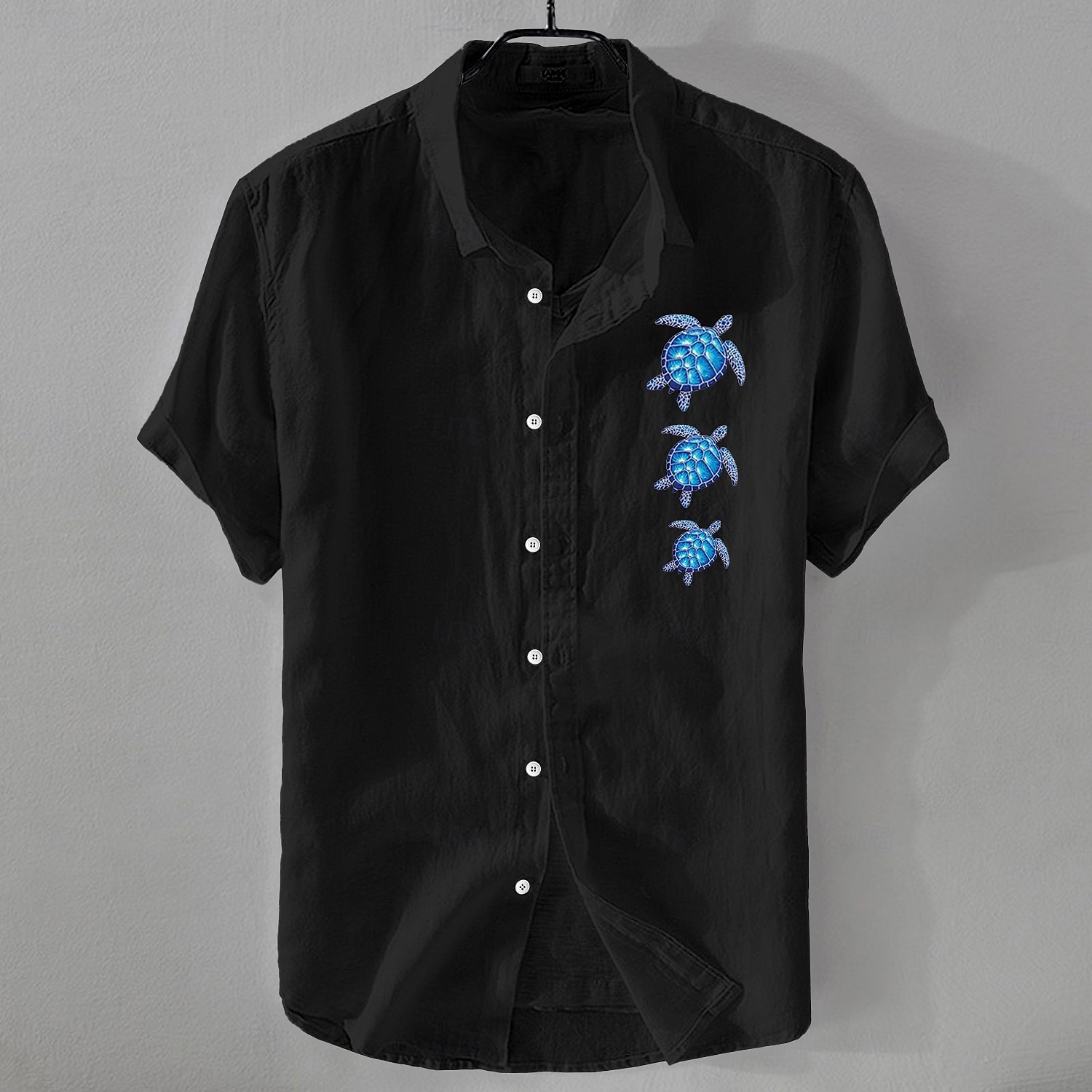 Per uomo Camicia Camicia di lino Camicia Estiva Camicia da Spiaggia Camicia con Bottoni Tartaruga Vacanza Ferie Nero Bianco Rosa Blu Manica Corta Collo ripiegato Estate Abbigliamento del 2025 a $21.99 –P9