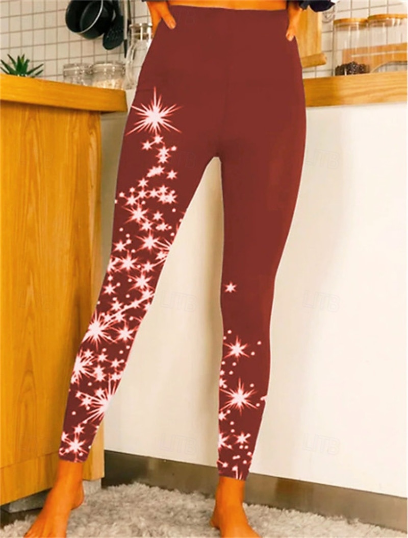 Per donna Pantaloni Eleganti Leggings Collant Atletico Lunghezza intera Naturale Grafico Stampato Comodo Sollevamento glutei Controllo addominale Yoga Casual Quotidiano Oro nero Nero 1 # Nero 2 del 2025 a $14.99 –P17