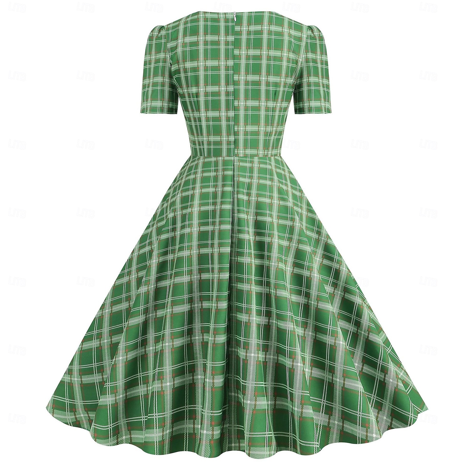 Retro 50. léta Rockabilly Ke kolenům Šaty Houpací šaty Flare šaty Kostkovaný Vzor gingham Puntíkované Dámské Karneval Plesová maškaráda Dovolená Na den Retro tematická párty Dospělí Šaty Jaro léto 2025 - $24.99 –P18