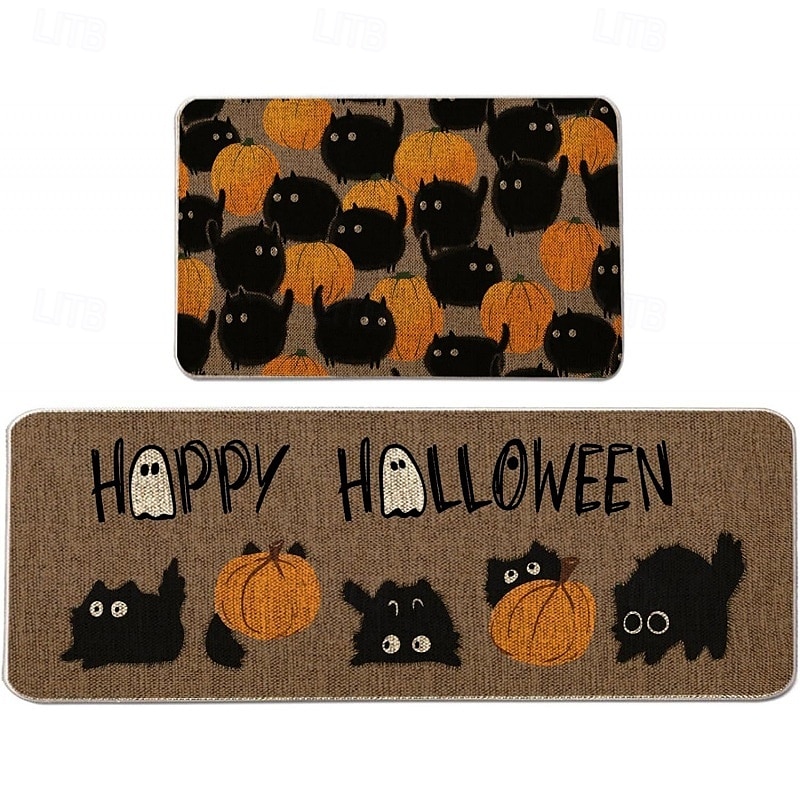 2pcs Halloween Kitchen Rugs and Mats Non-Slip Anti-Fatigue Kitchen Rug Set for Entryway ,Kitchen and Laundry 2025 - $2.49 –P8