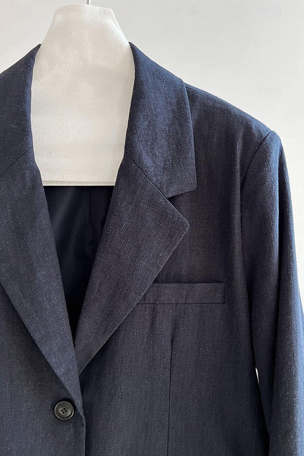 Blazer de lino y tencel para mujer, transpirable, con bolsillos y botones, elegante, vintage, a la moda, para uso diario, color liso, formal, para oficina o carrera, informal, de botonadura sencilla, 2026 - $81.99 –P3