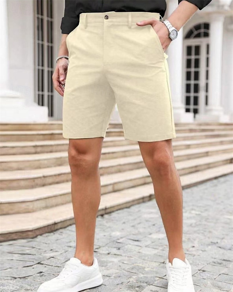 Bărbați Pantaloni scurti de rochie Pantaloni scurți Burmuda Pantaloni scurți de lucru Buzunar Simplu Confort Respirabil Lungimea genunchiului În aer liber Afaceri Modă Casual Negru Bleumarin 2025 - $21.99 –P5