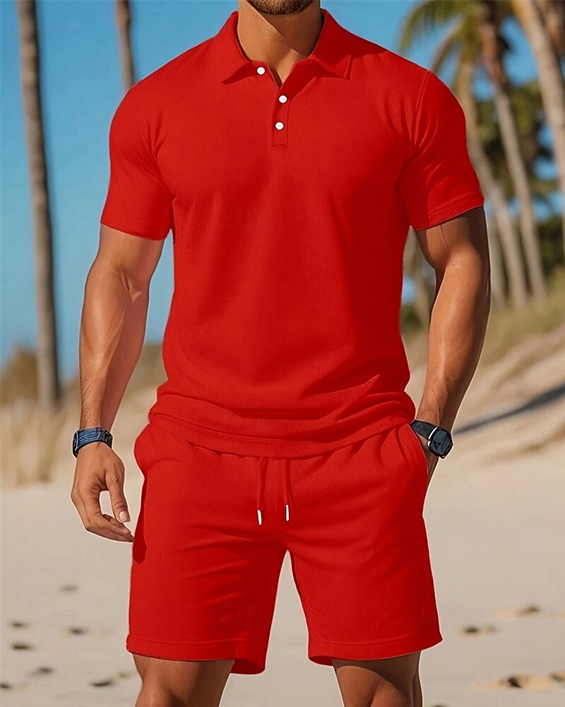 Ανδρικά Πουκάμισο γκολφ Μπλουζάκια Golf Polos Δουλειά Causal Πέτο Κοντομάνικο Βασικό Μοντέρνα Σκέτο 2 τεμάχια Κουμπιά Καλοκαίρι Άνοιξη Κανονικό Μαύρο Ρουμπίνι Πορτοκαλί Μπλε Απαλό Γκρίζο 2026 - $29.99 –P4