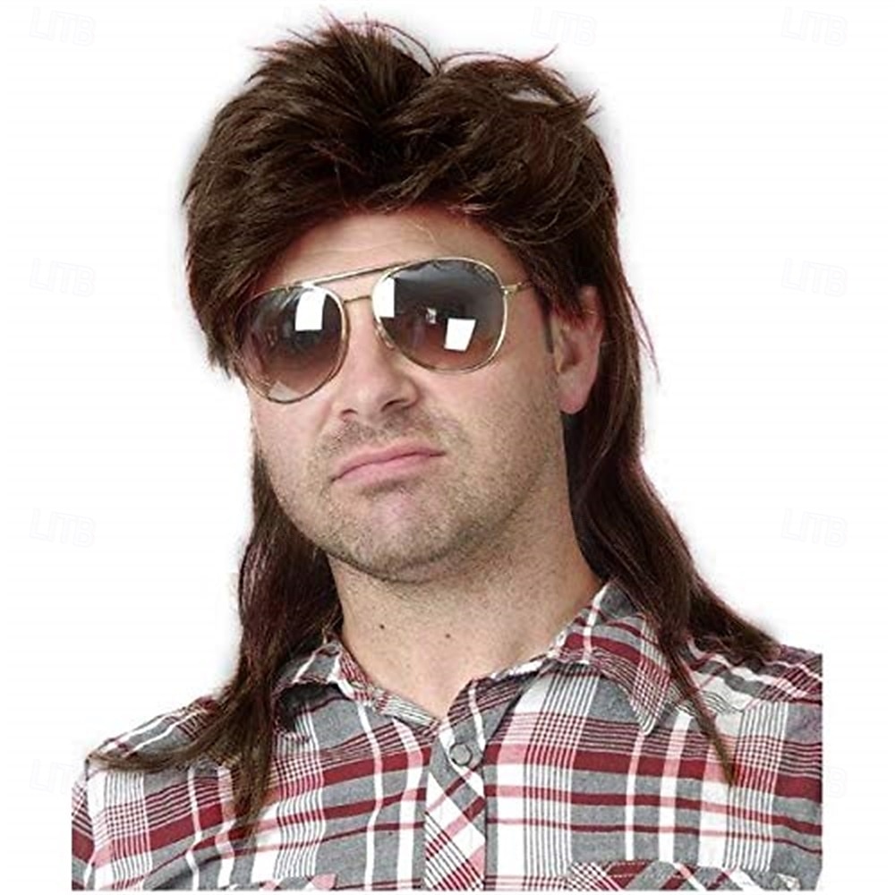 Mens Mullet Wig 70s 80s Halloween Cosplay Costume Wigs for Fancy DressBlue 2025 - $21.99 –P8