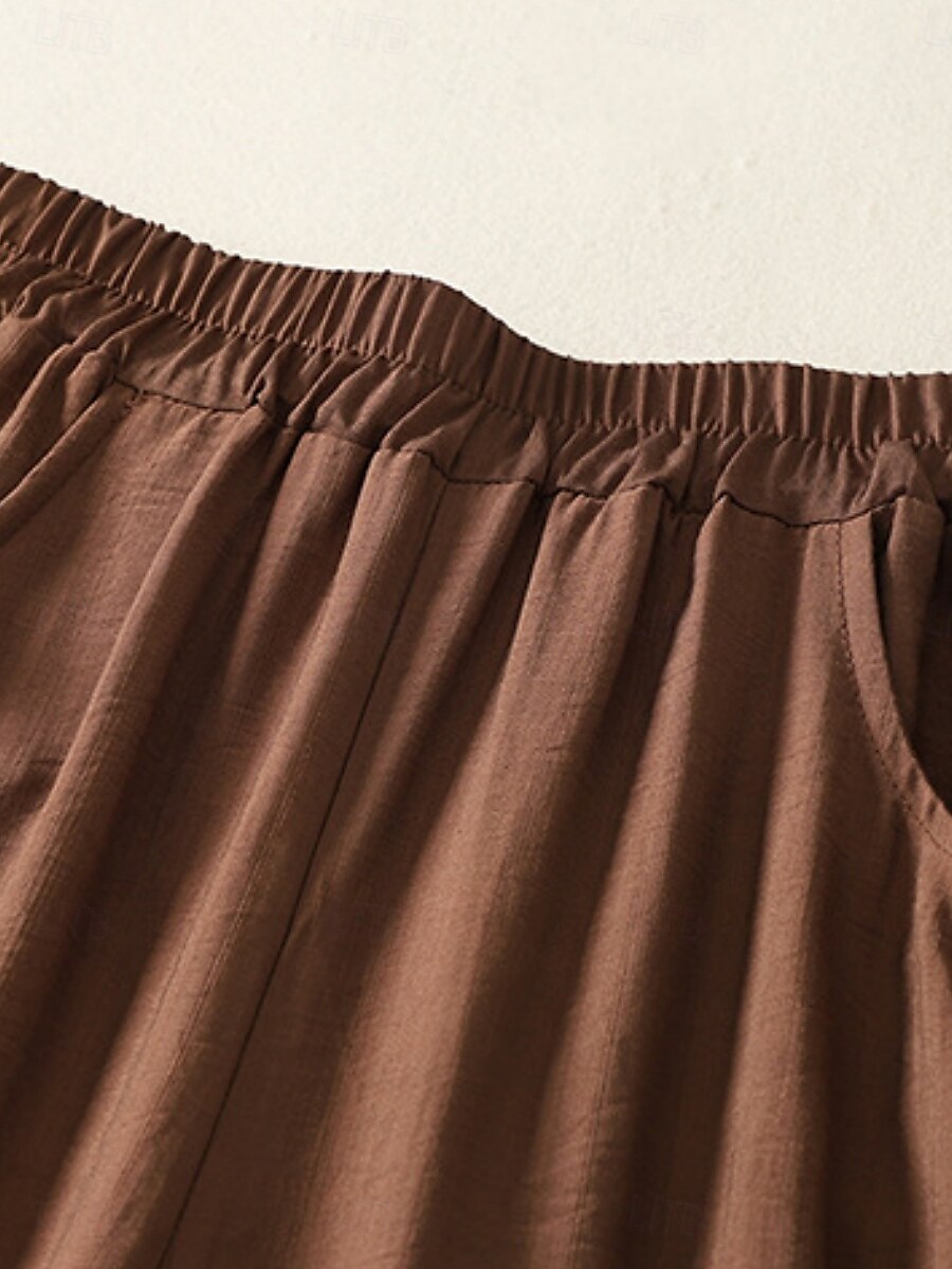 Damen Chinos Haremshose Vintage Ethno-Stil Basic Knöchellang Hohe Taille Einfach Tasche Kordelzug Komfort Außenbereich Dehnbar Urlaub Straße Täglich Schwarz Beige Kaffee Sommer Frühling Normale 2025 - $34.99 –P10