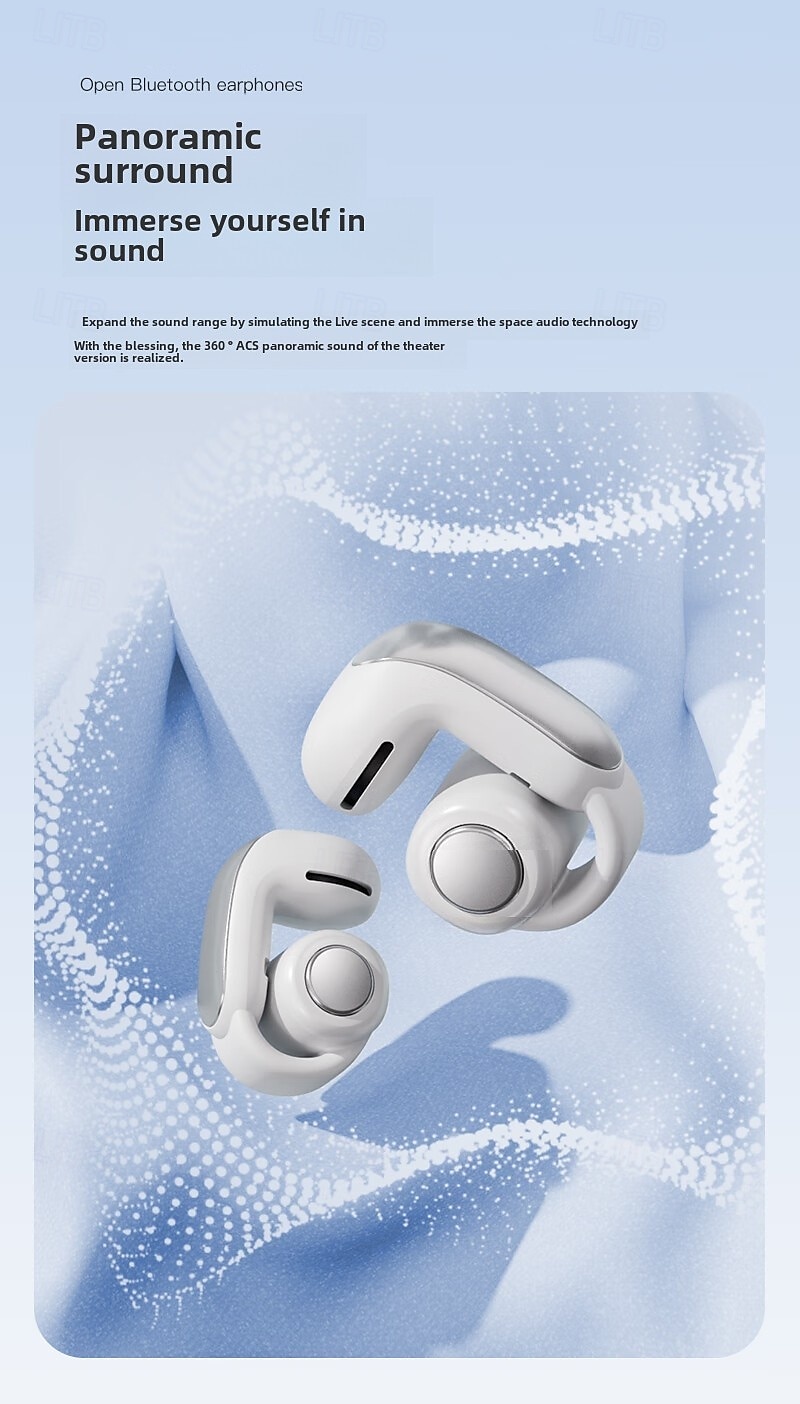 Bluetooth-oordopjes Echte draadloze oordopjes met OpenAudio voor bewustwording Clip-on-ontwerp voor comfort Meeslepende audio Tot 48 uur speeltijd 2025 - $22.99 –P1