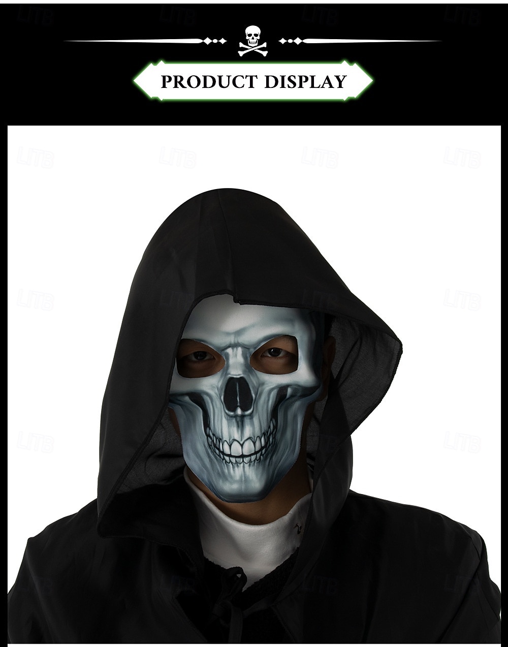 Teschio scheletro Halloween Maschera Horror Spaventoso Fosforescente casco integrale Adulti Per uomo Per donna Unisex Halloween Carnevale Performance Feste Costumi di Halloween facili Vestirsi del 2025 a $17.49 –P11