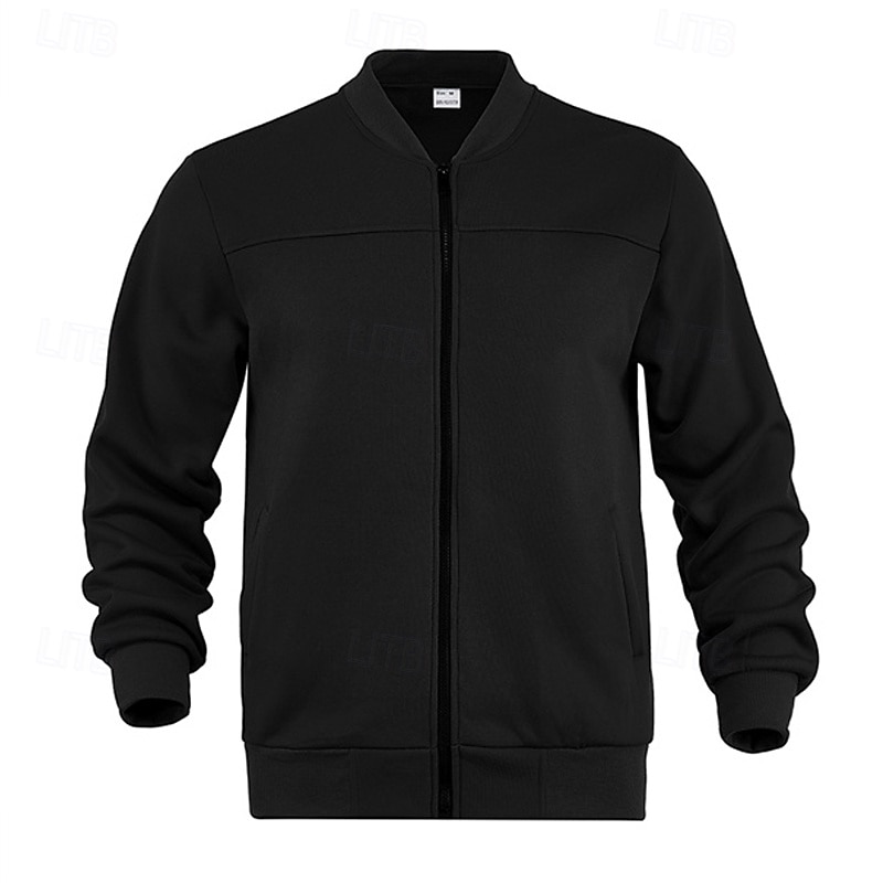 Męskie Kurtka zimowa Kurtka polarowa Zwykła kurtka Kurtka uniwersytecka Urlop Codzienny Keep Warm Kieszeń Polar Jesień Zima Równina Moda Moda miejska Kołnierz stawiany Regularny Czarny Czerwony 2026 - $24.99 –P11