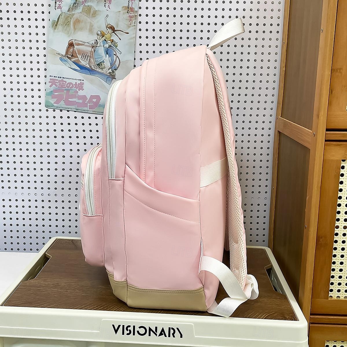 милый школьный рюкзак пастельных тонов для девочек – легкий водонепроницаемый рюкзак с плюшевой подвеской для начальной и средней школы 2026 - $24.99 –P2