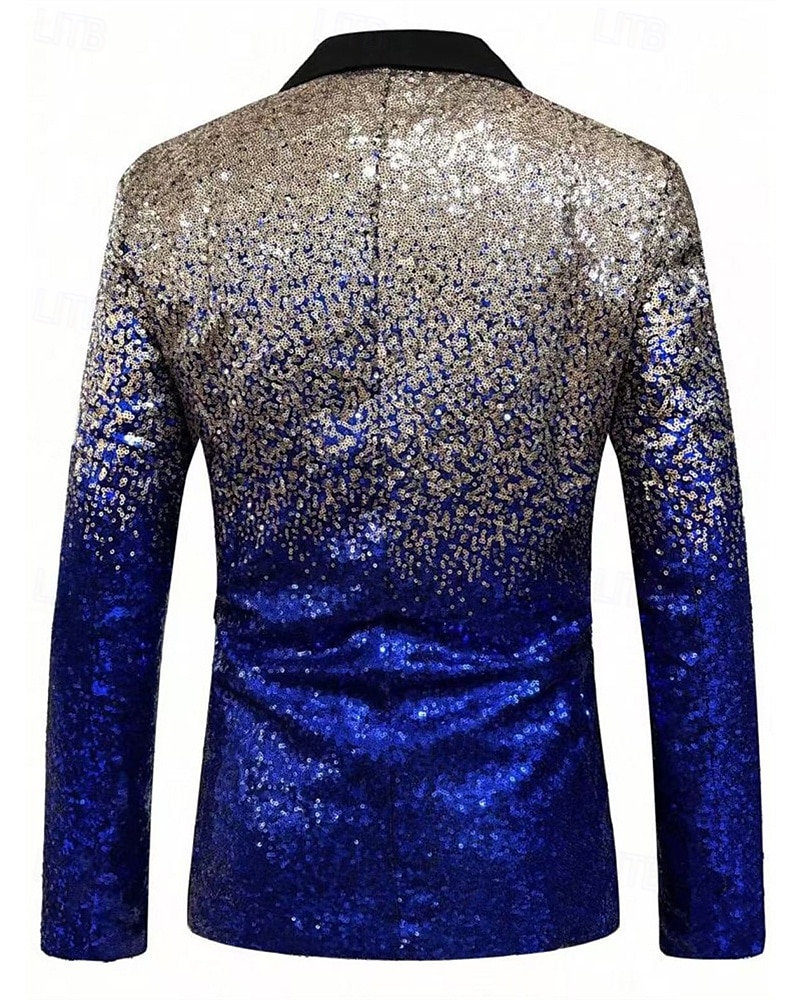 Homens Blazer O negócio Coquetel Festa de Casamento Moda Casual Primavera Outono Poliéster Gradiente Bolsos Botões Confortável Não Trespassado Jaqueta esporte Prata Azul Verde Escuro Roxo de 2025 por $67.99 –P9