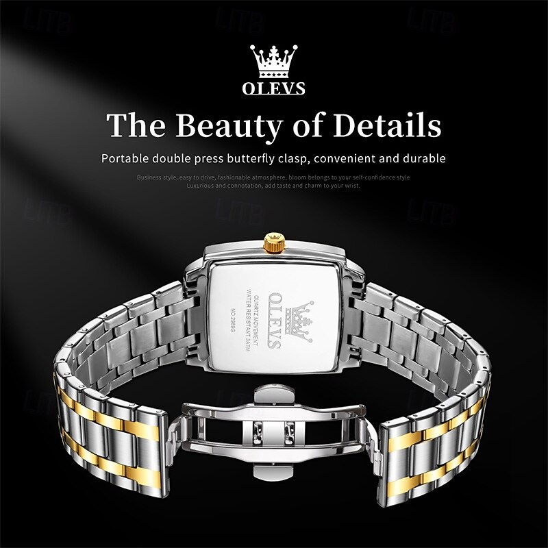 A new OLEVS square men's business watch with luminous calendar waterproof casual quartz watch fashionable and trendy men's sports wristwatch 2026 - $35.99 –P4