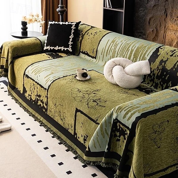 Vintage Chenille Anti-Scratch Sofa Protector Throw Couch Cover Pet Friendly 2025 - $47.99 –P1
