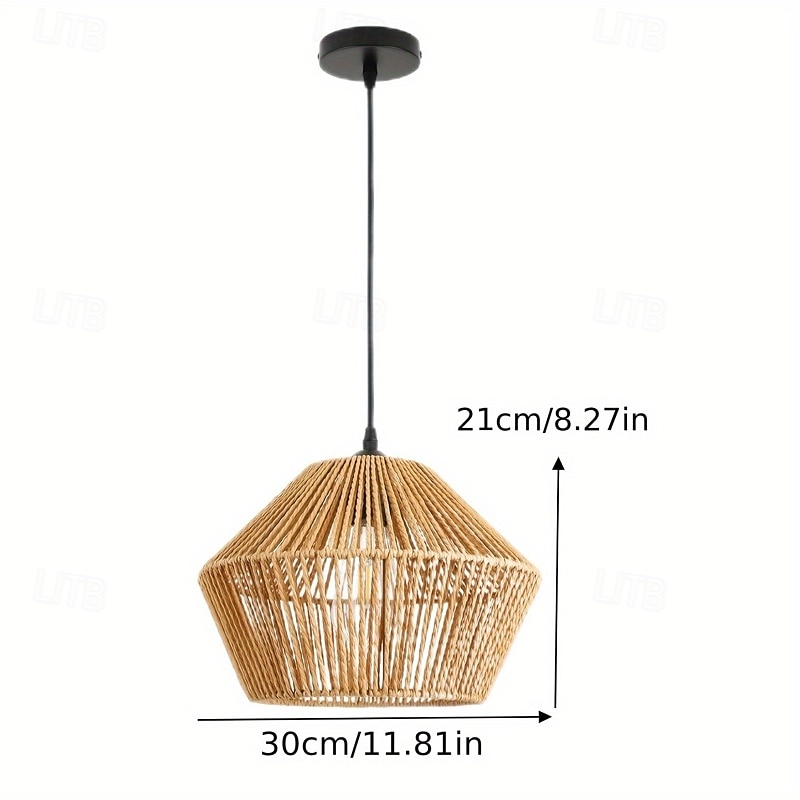 Lampada a sospensione in rattan, lampada boho con diametro 30 cm, paralume in rattan, lampada a sospensione vintage E27, intrecciata per soffitto per tavolo da pranzo, cucina, camera da letto, del 2025 a $101.99 –P6