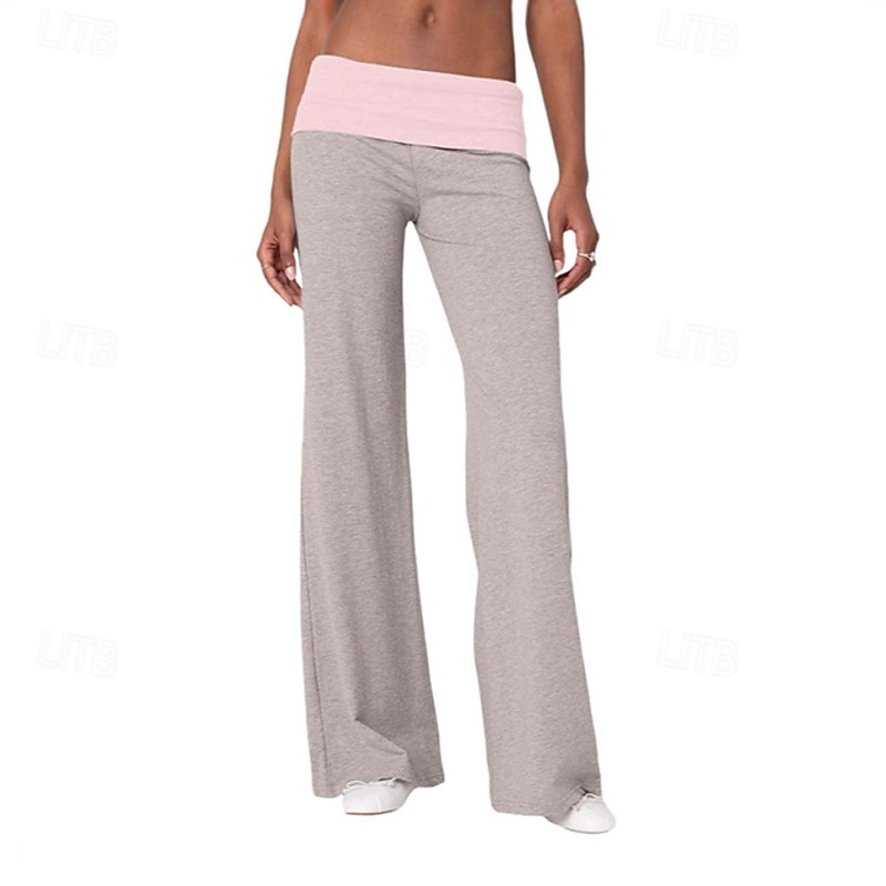 Pentru femei Picior Larg Pantaloni Pantaloni Palazzo Modă Șic Stradă Lungime totală Natural Simplu Talie elastică Respirabilitate Comfortabil Stradă Purtare Zilnică Ieșire Roșu Vin Negru 1 # Negru 2025 - $18.99 –P8