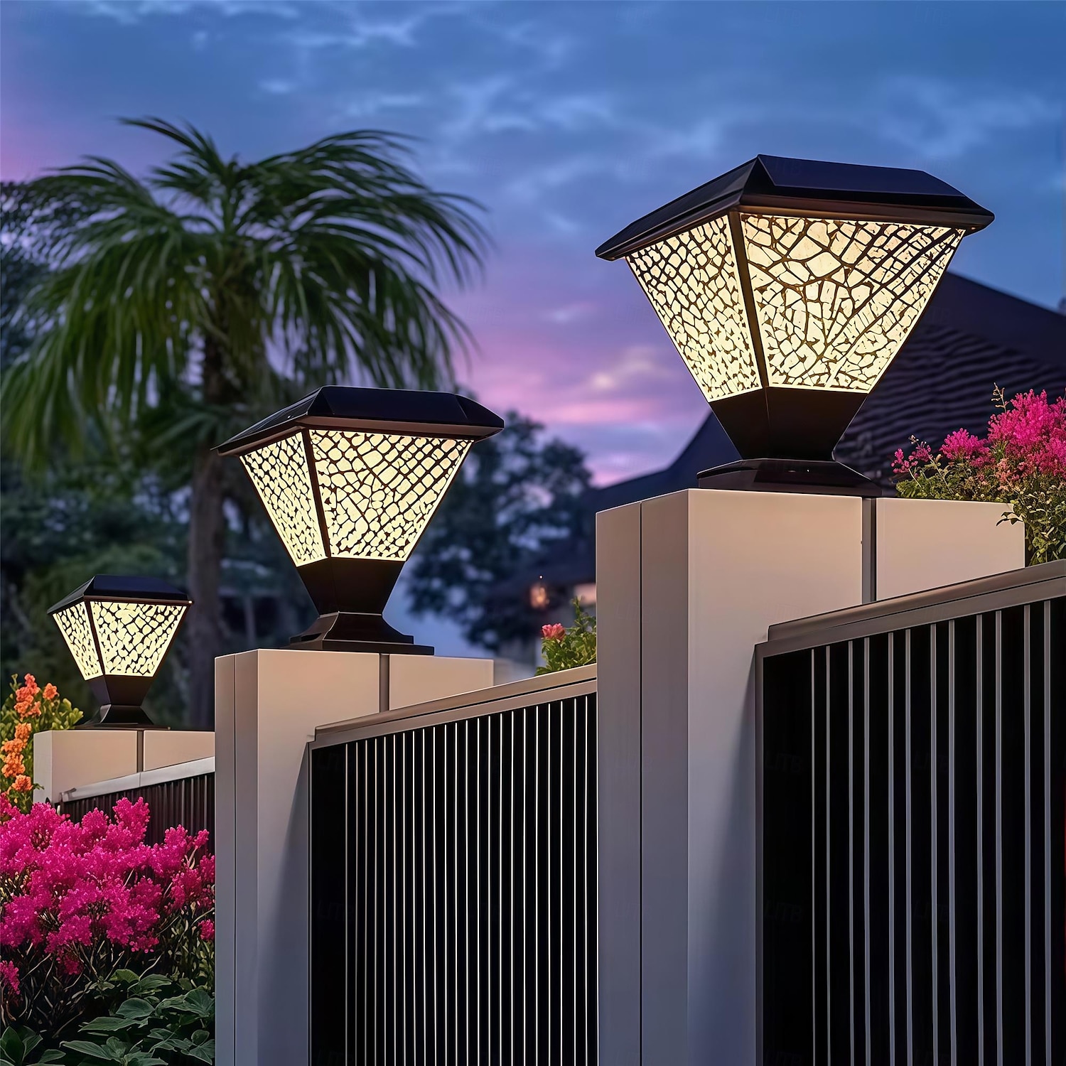 Lampada solare da esterno a LED con telecomando, temporizzata, con pilastro luminoso, IP65, lampada solare da giardino a LED, dimmerabile, RGB, luce calda, luce bianca, luce neutra, lanterna solare, del 2025 a $35.99 –P1