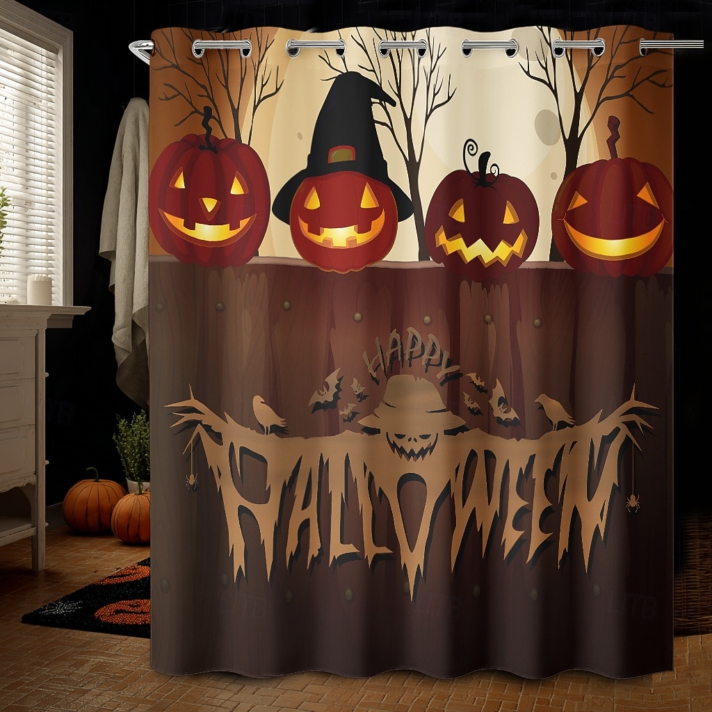Rideau de douche d'Halloween avec crochets en polyester lavable et imperméable, décoration de salle de bain et baignoire de 2025 ? $21.99 –P30