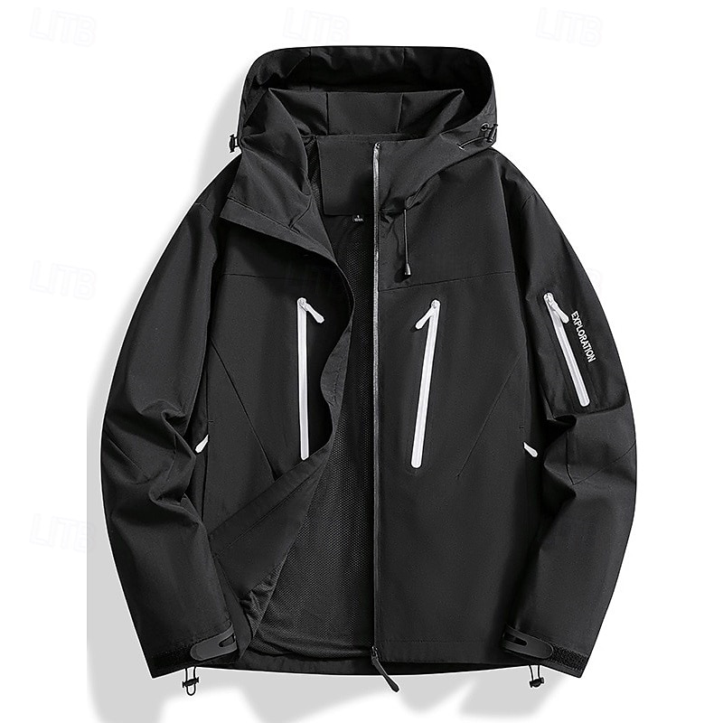 Муж. Куртка для туризма и прогулок На открытом воздухе Водонепроницаемость С защитой от ветра Походная одежда Походная одежда Весна Осень Верхняя часть Походы / туризм / спелеология Бег Сплошной цвет 2026 - $56.99 –P4