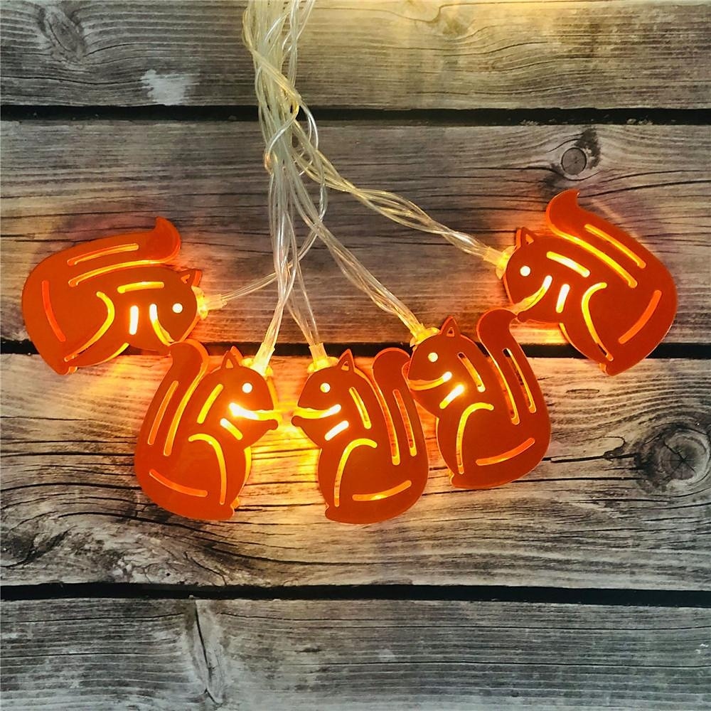 Pinecone Squirrel Hedgehog Maple Leaf Shaped Light String Bedroom Living Room Decorative Light Festival Party Decoration Atmosphere Light Battery Box Power Supply 1.5m String Lights 10 LEDs   1 set 2025 - $14.49 –P8