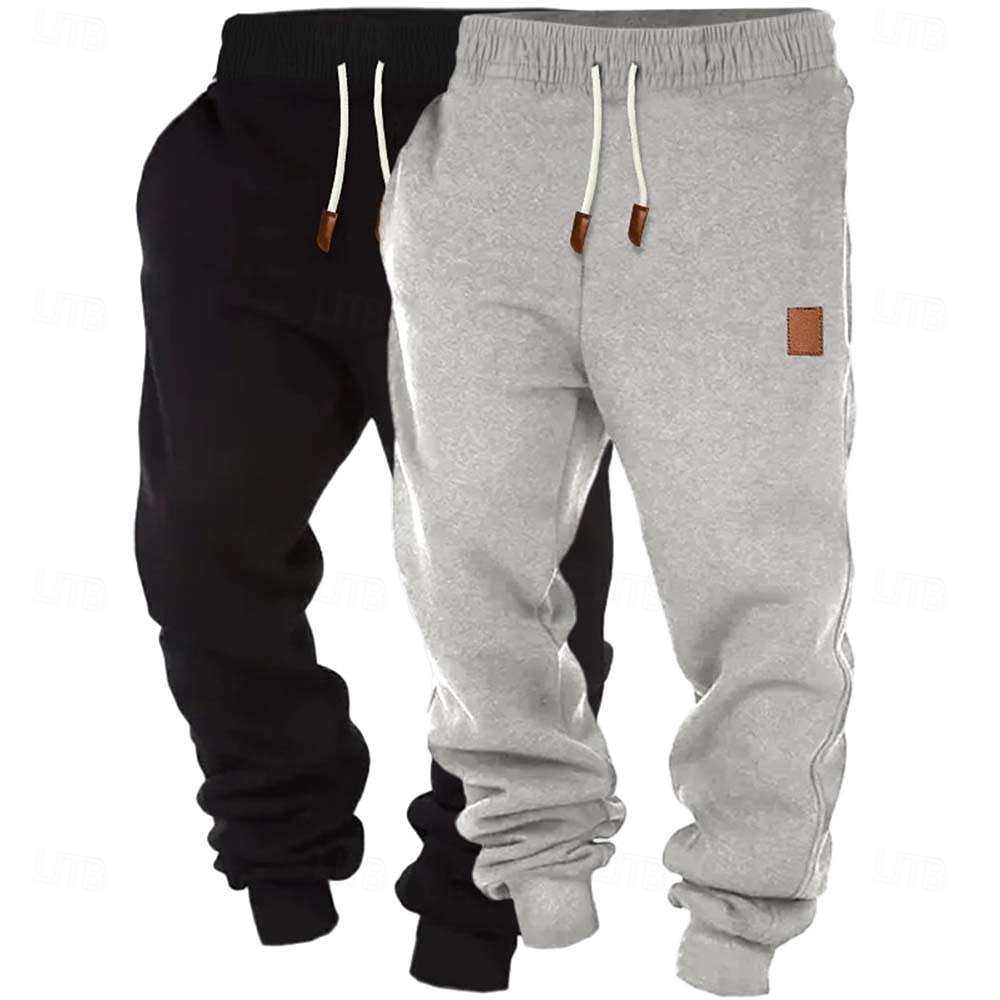 Herr Joggingbyxor Joggare Fleecebyxor Långbyxor Snörning Flerpack Slät Komfort Andningsfunktion Fullängd Utomhus Dagligen Utekväll Mode Klassisk Stil Svart + Marinblå Svart+Ljusgrå 2026 - $26.99 –P2