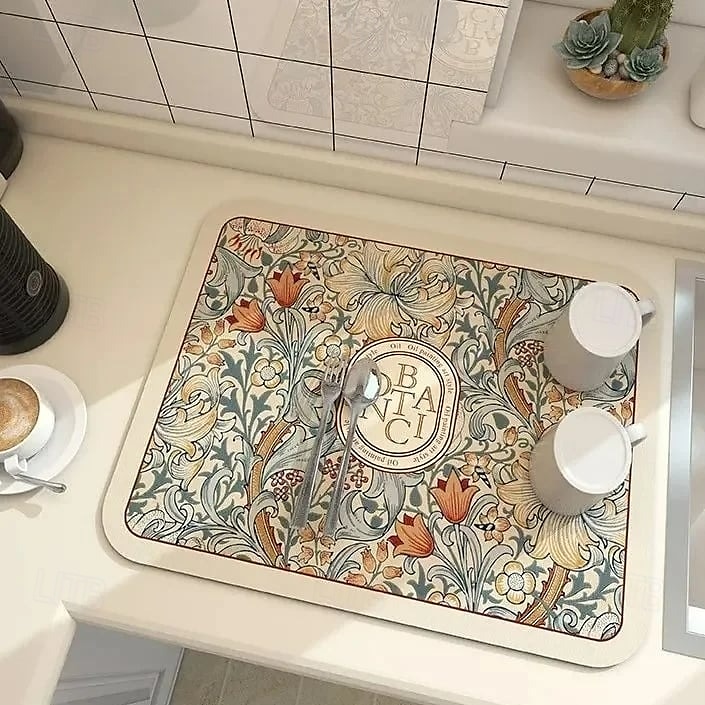 Tappetino drenante in stile fantasy, tappetino per asciugatura da cucina in terra di diatomee, vassoio assorbente per piatti, tazze, macchine da caffè, protezione superficiale ad asciugatura rapida del 2025 a $12.99 –P2