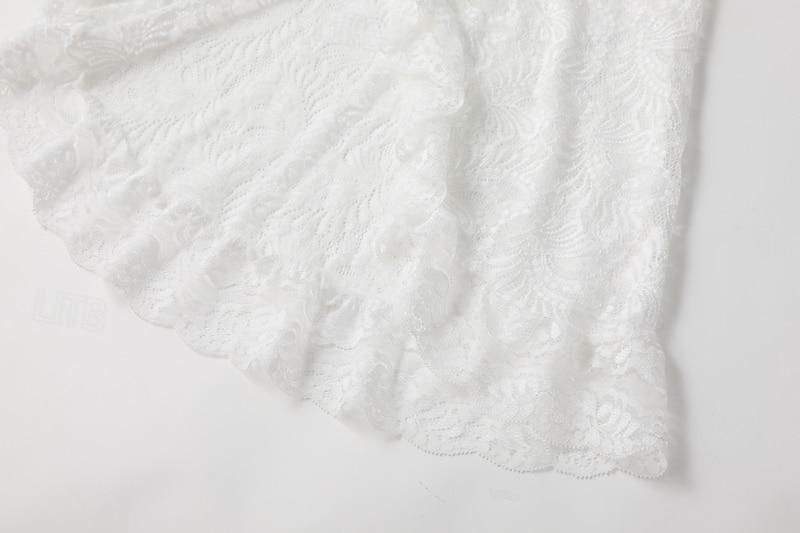 Pentru femei Rochii Midi Rochie de dantela Rochie de epoca Modă Modern În aer liber Vacanță Concediu Fit regulat Simplu Manșon Lung În V Alb Vară 2025 - $34.99 –P9