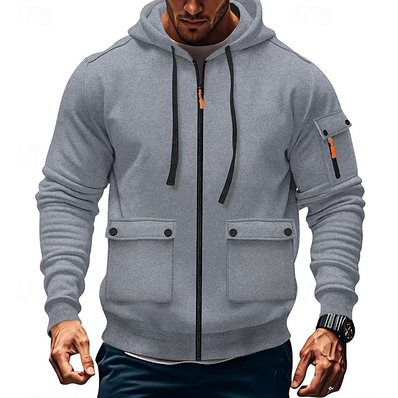 Per uomo Felpa con cappuccio Felpa con cappuccio in pile Felpa con cappuccio tattica Nero Bianco Vino Verde militare Rosso Con Cappuccio Semplice Tasca Sport & Outdoor Casuale Quotidiano Streetwear del 2025 a $27.99 –P5