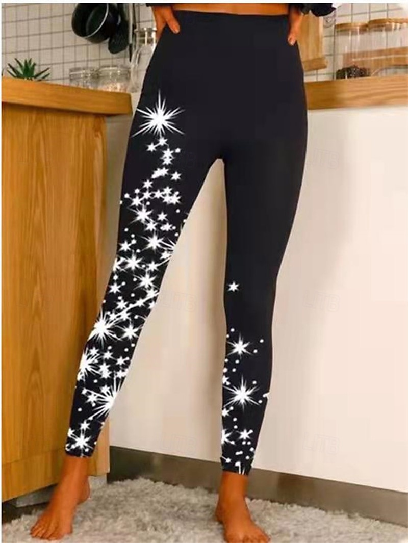 Per donna Pantaloni Eleganti Leggings Collant Atletico Lunghezza intera Naturale Grafico Stampato Comodo Sollevamento glutei Controllo addominale Yoga Casual Quotidiano Oro nero Nero 1 # Nero 2 del 2025 a $14.99 –P4