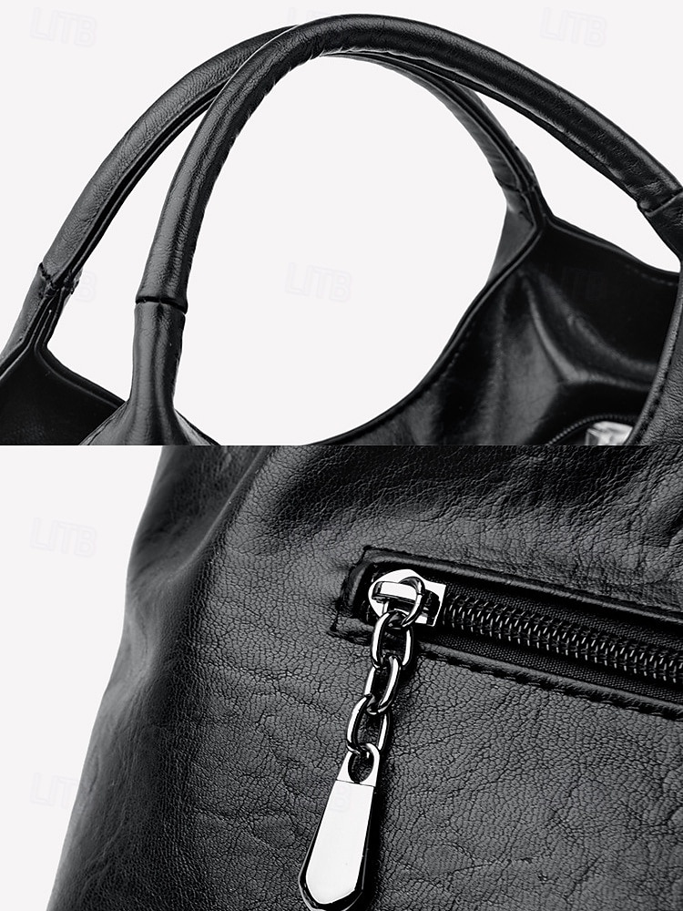 Dámská kabelka přes rameno z umělé kůže – elegantní strukturovaný design, všestranná kabelka pro každodenní práci, nakupování i neformální výlety 2025 - $26.99 –P9